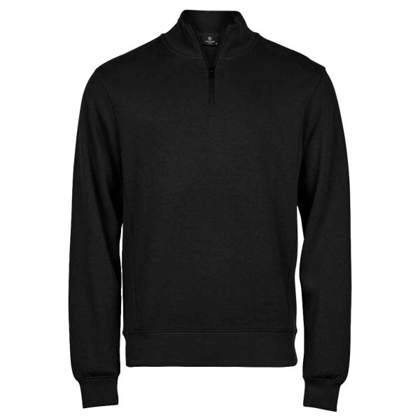 Tee Jays Ribbed Interlock Half Zip Sweatshirt Thumbnail