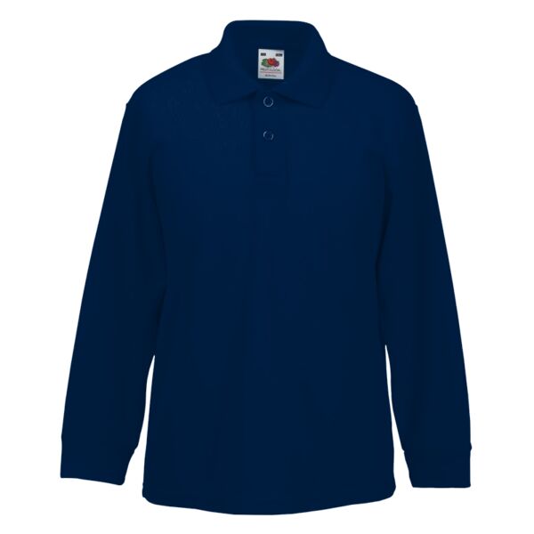 Fruit of the Loom Kids Long Sleeve Poly/Cotton Piqué Polo Shirt Thumbnail