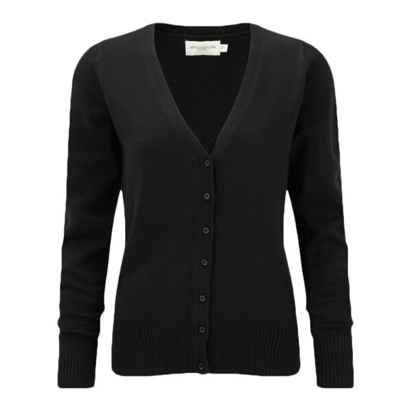 Russell Athletic Collection Ladies Cotton Acrylic V Neck Cardigan Thumbnail